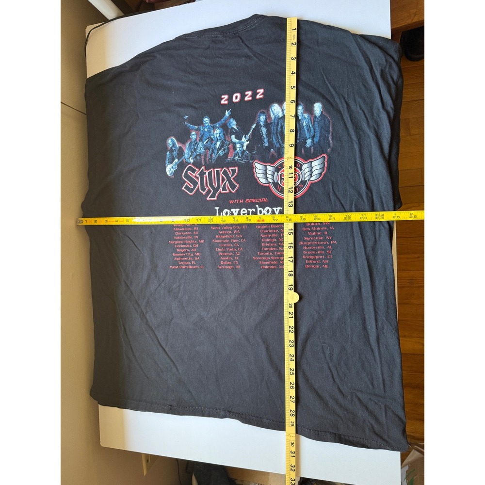 Fruit of the Loom‎ Styx REO Speedwagon Loverboy 2022 Tour Shirt Black 2XL